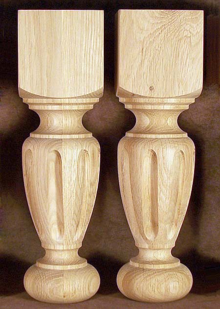 Tischbeine Holz mit breiten Nuten, Eiche, TL36