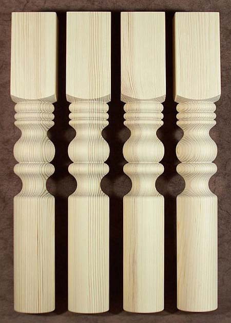 Tischbeine Holz mit einfachem, unten zylindrischem Ende, TL53