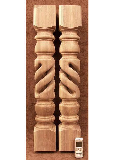 Tischbeine Holz mit hohligem mittlerem Teil, amerikanischer Nussbaum, TL14