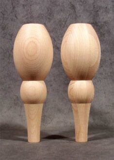 Möbelfüße Holz in wunderschöner Eiform, mit gebogenem unterem Teil, GM68