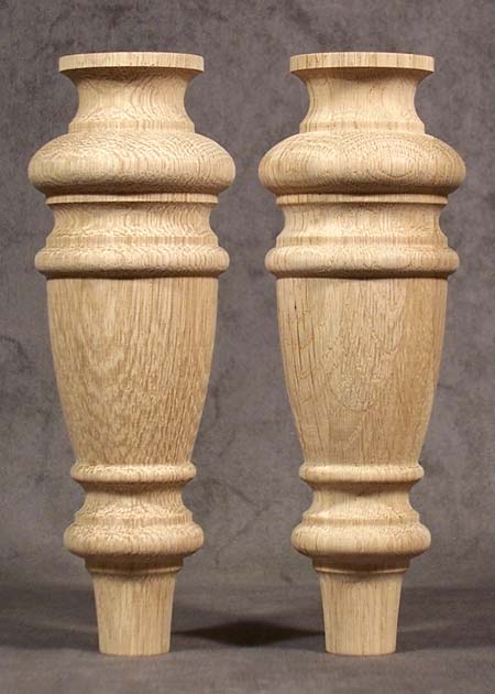 Möbelfüße Holz mit kleinerem Durchmesser und in schöner wölbiger Form, Eiche, GM52