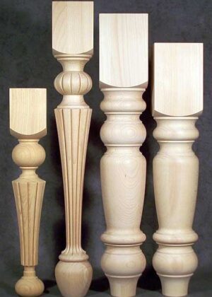 Schmale und robuste Tischbeine Holz aus verschiedenen Holzarten, TL037
