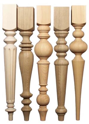 Tischbeine Holz, aus meheren Holzarten, Eiche, Buche, Gleditshia TL14