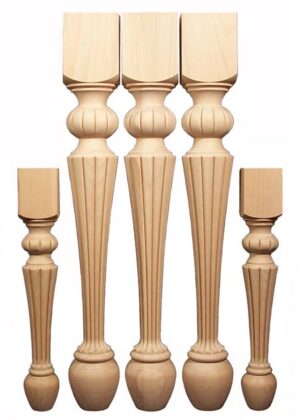 Tischbeine Holz in gleichem Stil und in zwei Größen, TL51